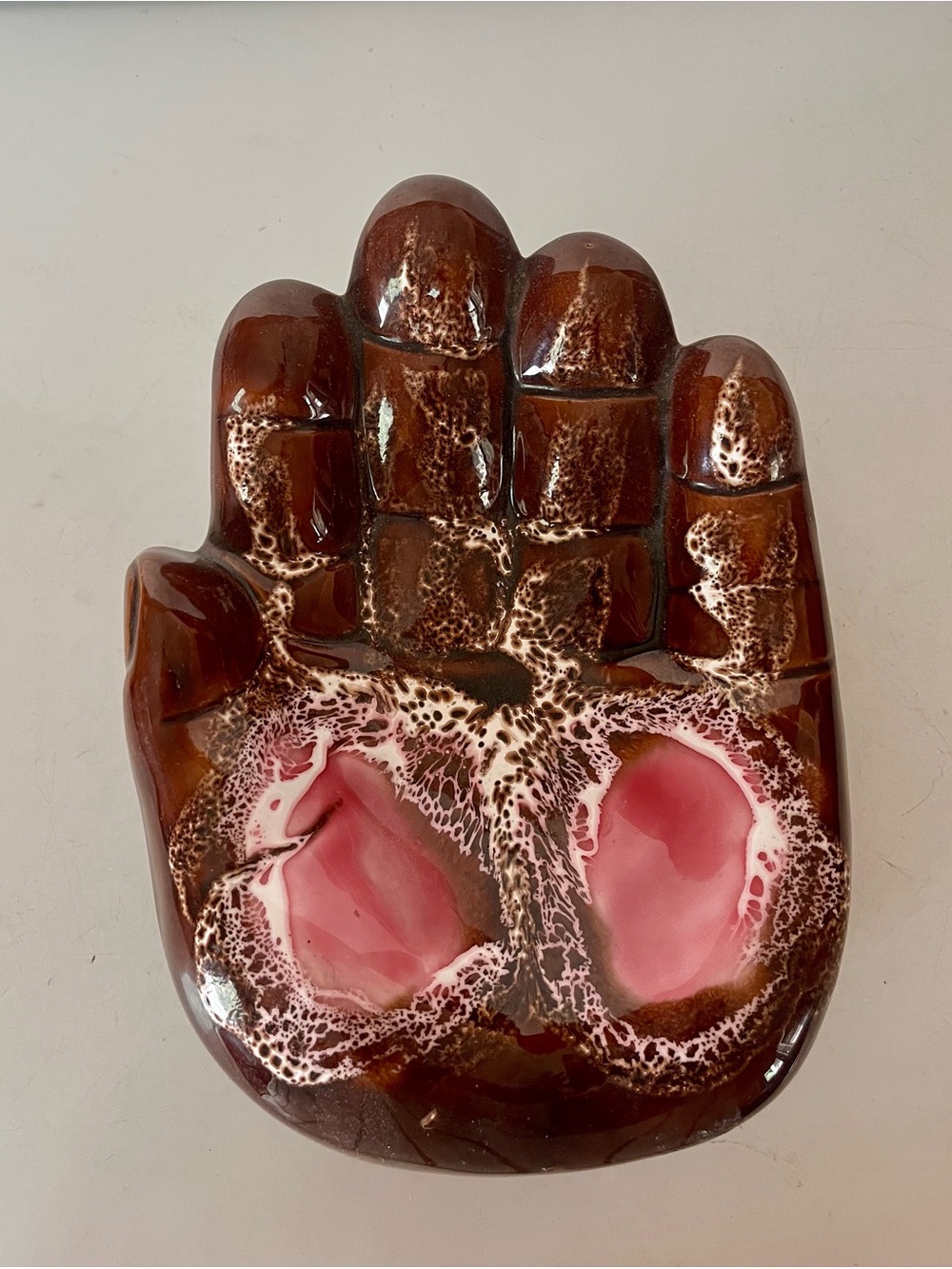 Vintage 1970’s Vallauris ceramic hand-shaped pocket tray.